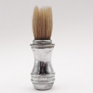 Vintage Rubberset Sterilized Metal Shaving Brush Antique Barber USA Grooming 4"